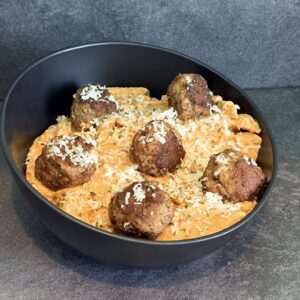 Mini Meatballs over Pasta